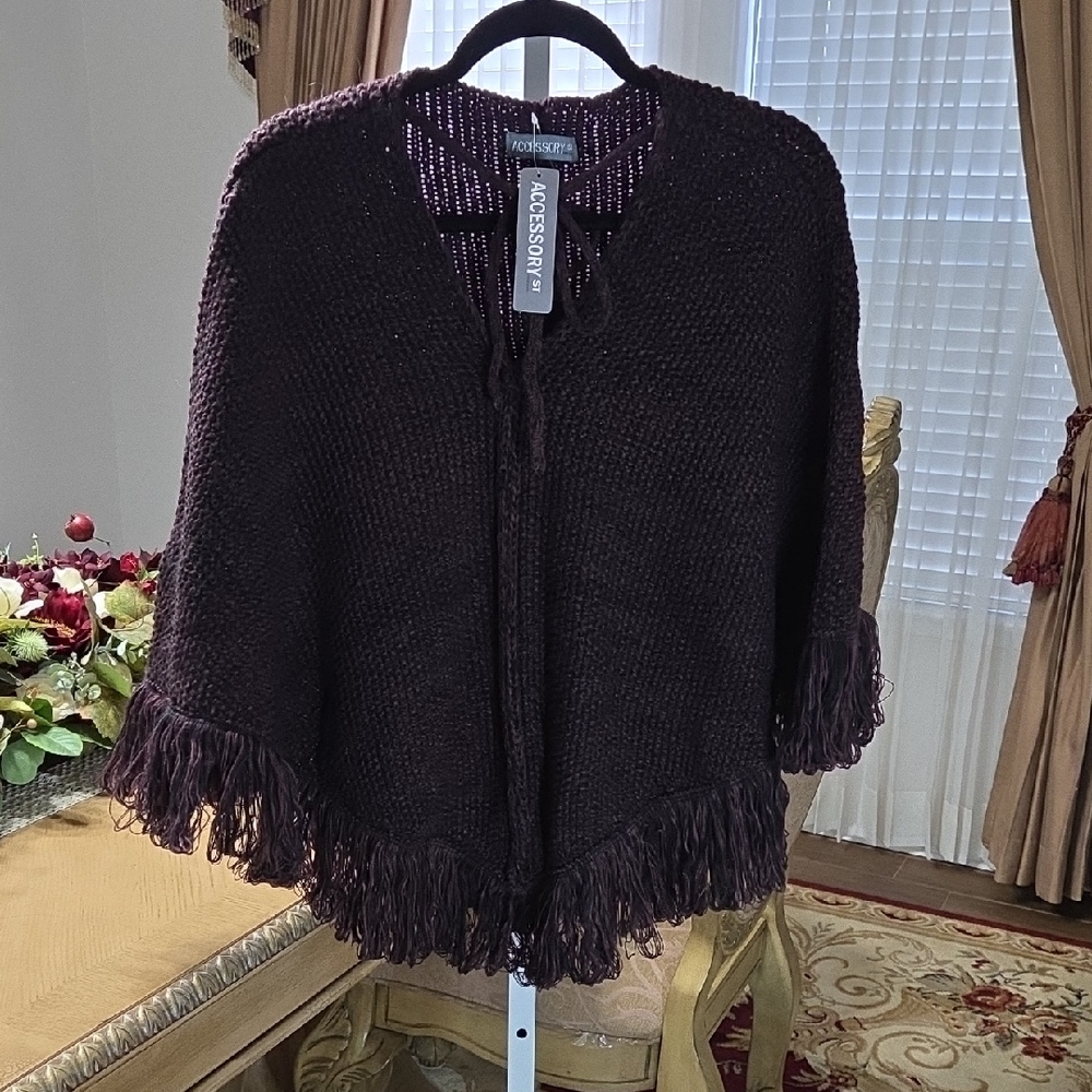 Purple Poncho Sweater